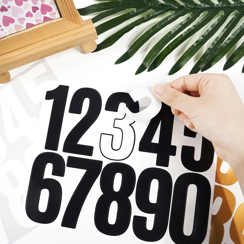 

10 Sheets Digital Stickers House Door Numbers for Trash Bin Adhesive Small Self Synthetic Paper Office