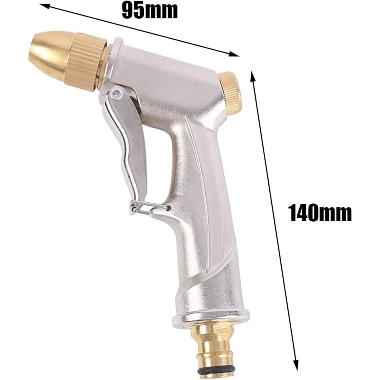 Garden Water Hose Spray Gun with Metal Nozzle High Pressure Spray Gun for Cars  Garden Lawn Walkway/Driveway Floor