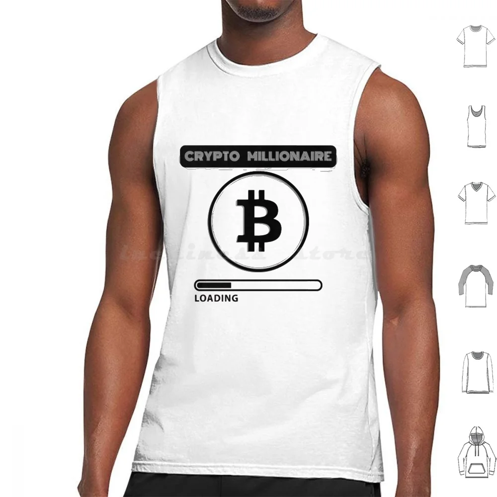 Crypto Millionaire Loading Funny Cryptocurrency Bitcoin Classic Tank Tops Print Cotton Distressed Moon Dogelon