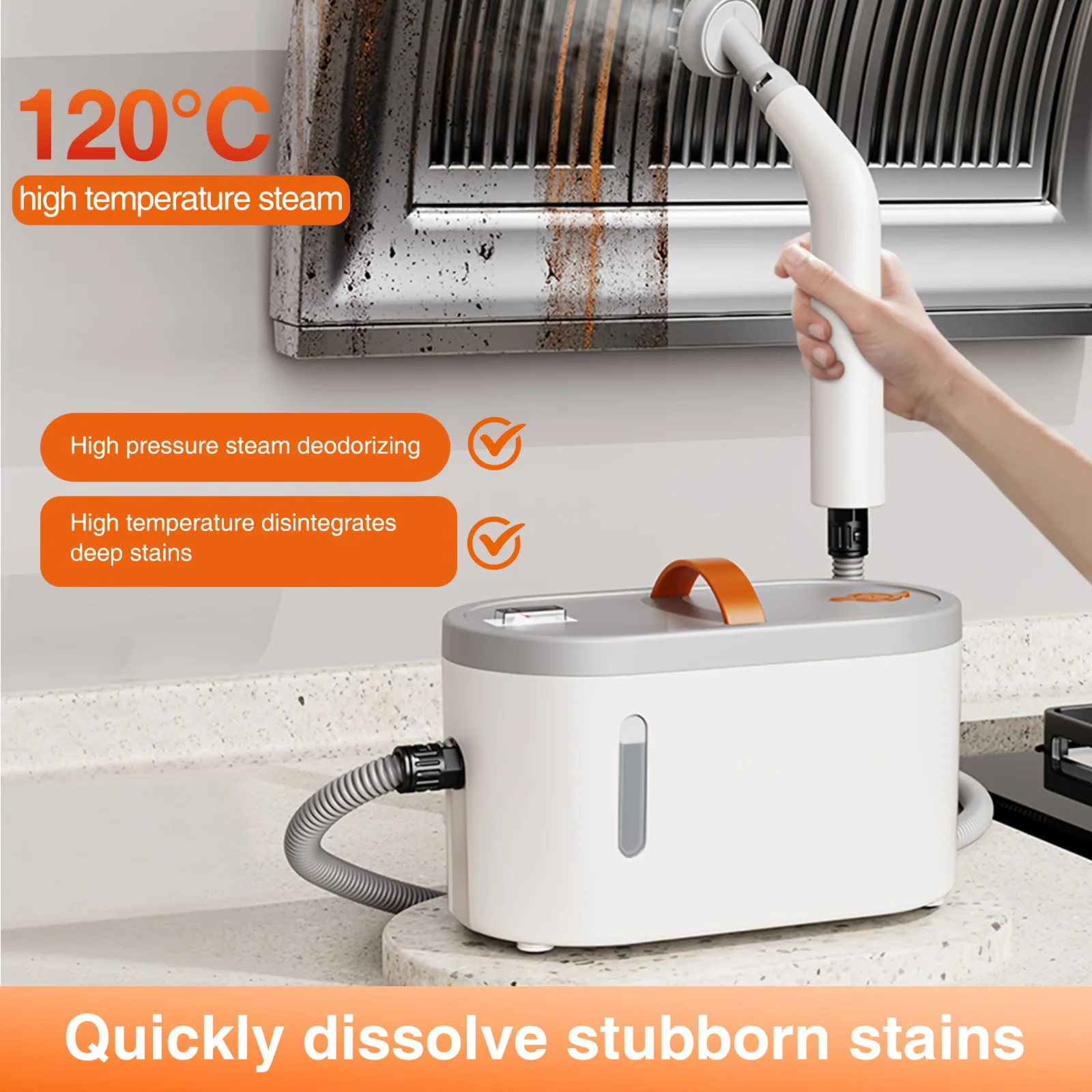 

1200W High-power Handheld Home Steam Cleaner, Capable of Rapidly Generating High-temperature Steam to Instantly Break Down Stubb