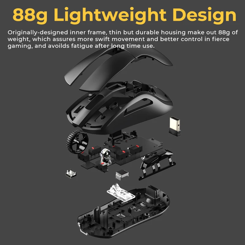 Imagem -06 - Dareu-tri-mode Connect Wireless Gaming Mouse Bluetooth Wired 2.4g Ratos com Base de Carregamento Botões Kbs Mous para Laptop Gamer pc Gamer