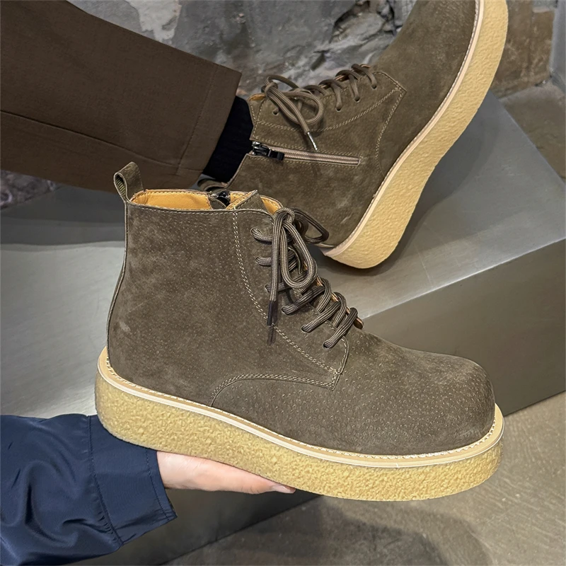 High Quality Men Boots British Men Short Boots Designer Mens Motorcycle Boot Outdoor Wear-resistant Workwear Boots for Men Botas