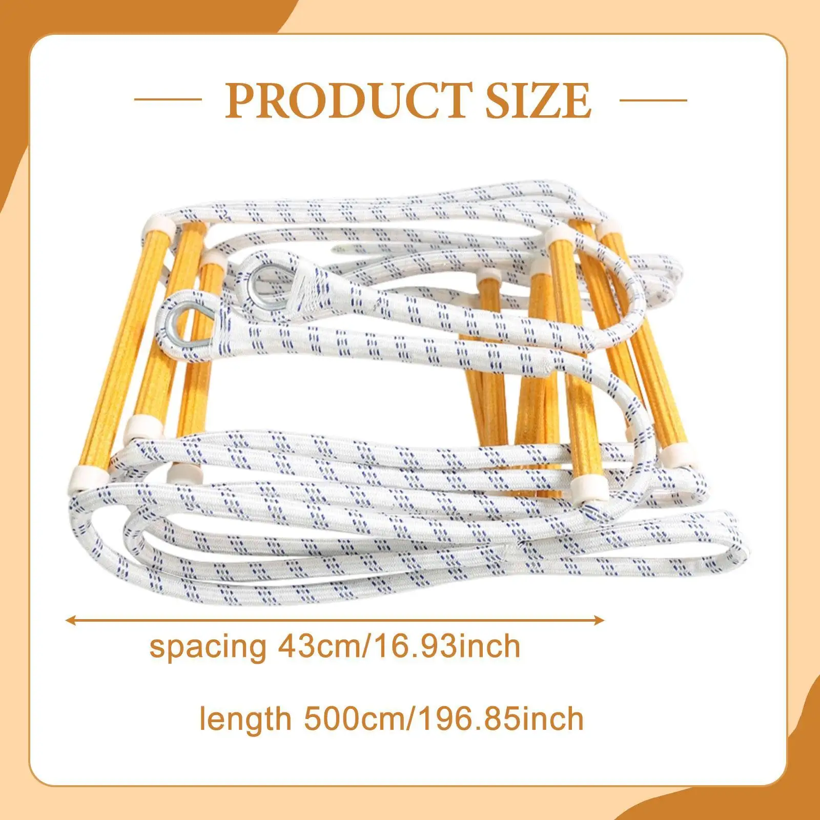 سلم هروب بطول 16 قدمًا مع خطافات سلم طوارئ بطول 5 أمتار لتسلق المكتب والمنزل