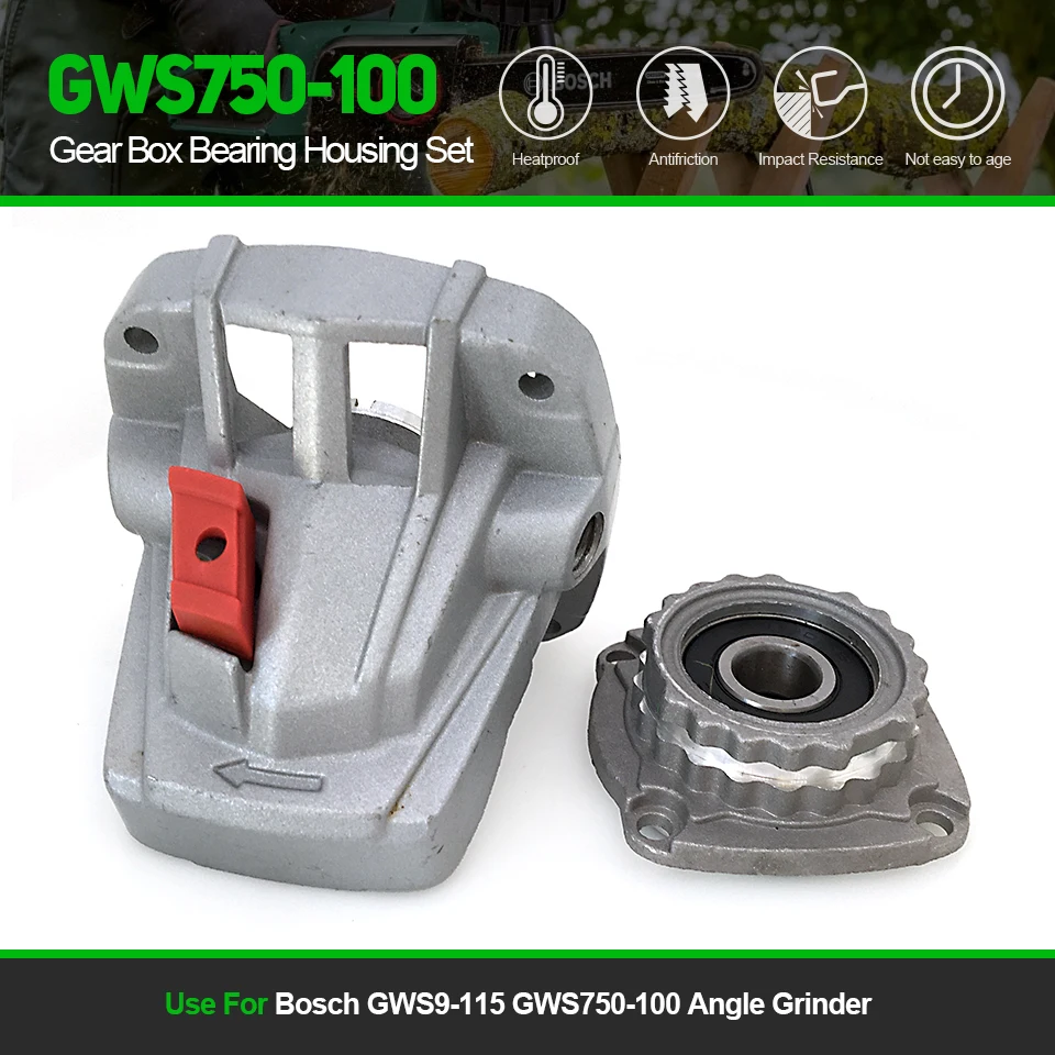 Replace For Bosch GWS9-115 GWS750-100 Gear Box Bearing Housing Set with Push-Button Base Angle Grinder Spare Parts Hardness Good