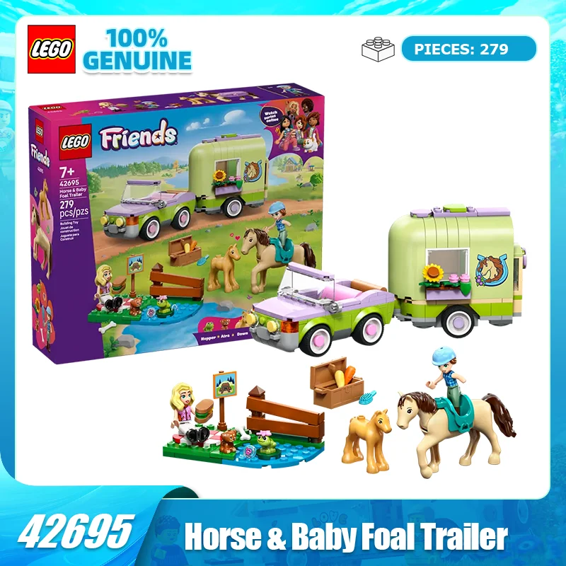 

LEGO 42695 Little Pony and Trailer Heart Lake Girl Good Friends Creative Building Blocks Toy Birthday Gift