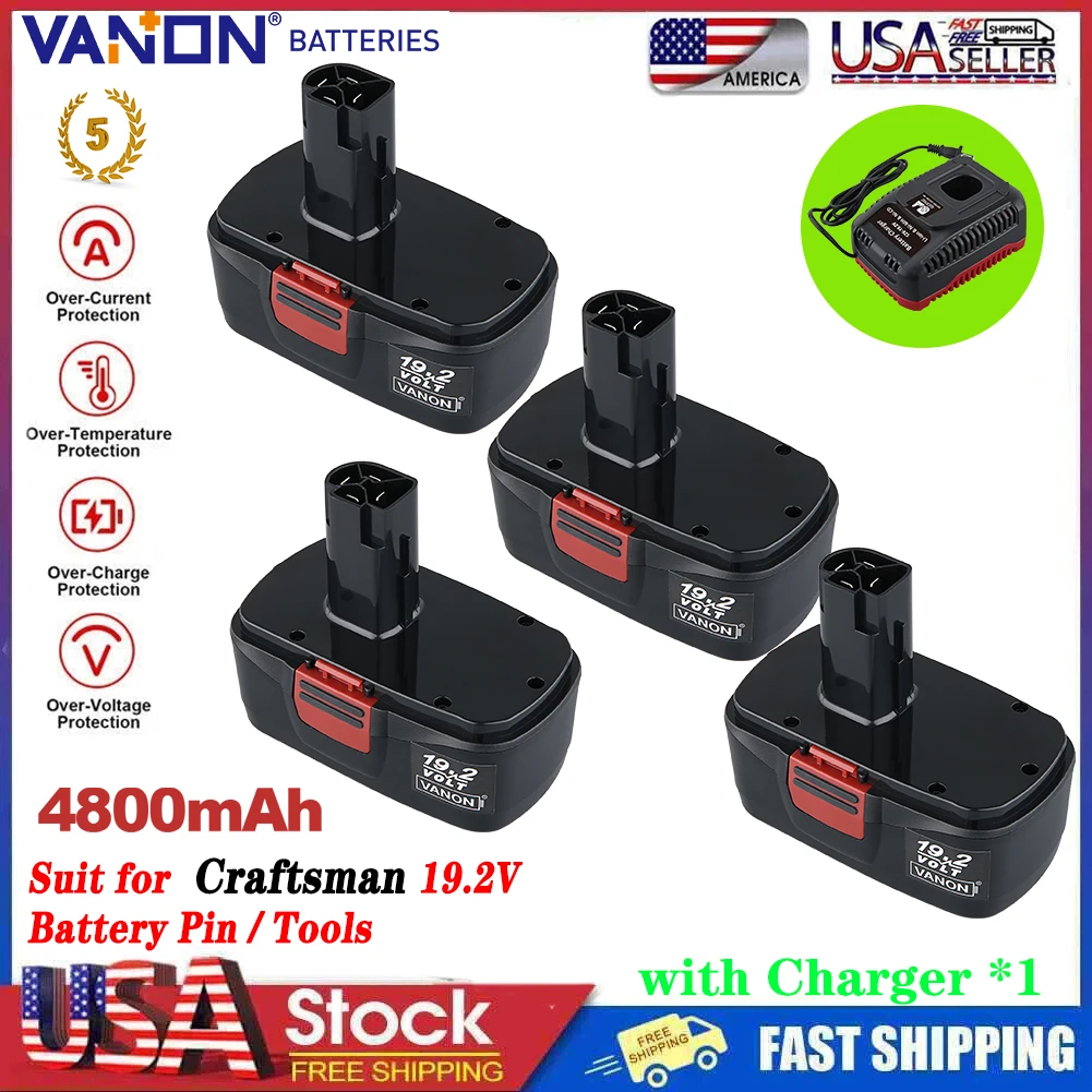 

VANON 1/2/4 шт. 4,8 Ач C3 Ni-MH замена для мастера 19,2 В 315.115410 130279005 11375 аккумуляторный штифт с зарядным устройством GJC0102 2A *1