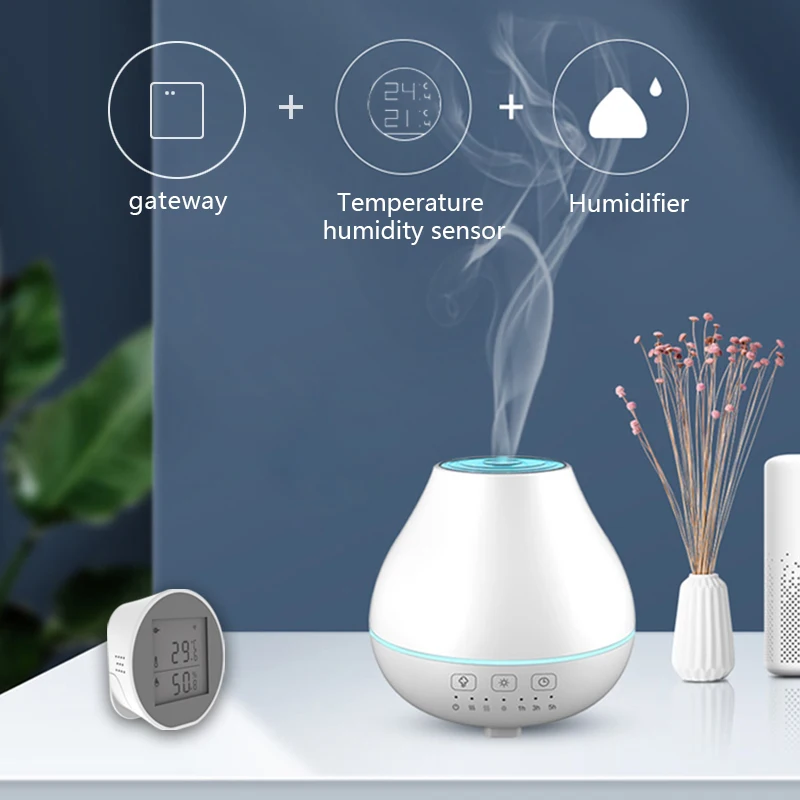 Tuya Zigbee APP Controle Remoto, Sensor Inteligente de Temperatura e Umidade, Monitor