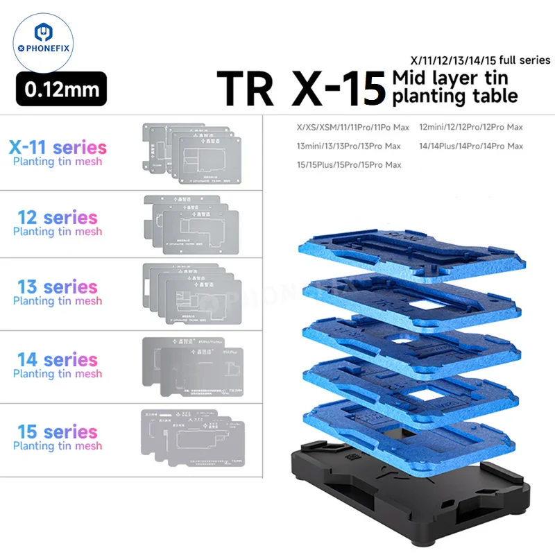 XZZ TR Middle Layer Reballing Platform A8-A18 Pro CPU Reballing Platform Set Magnetic Base for iPhone X-16PM Motherboard Repair