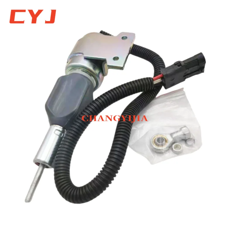 Flameout solenoid valve 3932530 excavator parts 24V flameout switch for R215-7 3932529