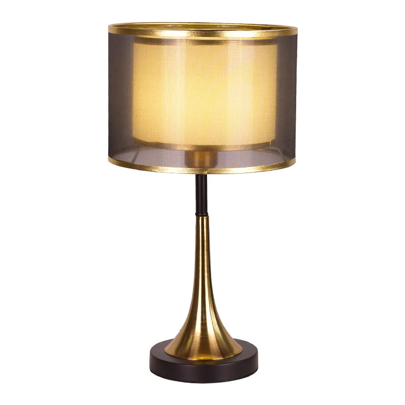

Postmodern light luxury desk lamp, bedside bedroom room warm and creative fashion fabric bedside lamp, decorative lamp