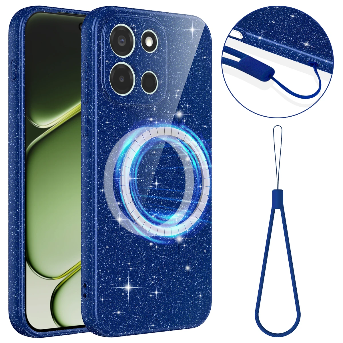 Funda magnética con textura brillante y cordón para Oneplus Nord 6 CE6 Turbo 6 5G, para Oneplus Nord6 Turbo6 Nord CE 6