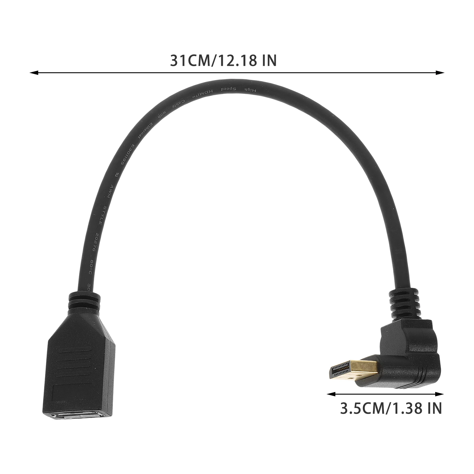 

.2 4K Display Port Male to Female Cable Down Bend for Monitor PC Oxygen free Copper Video Accessory Sturdy Materials Wide