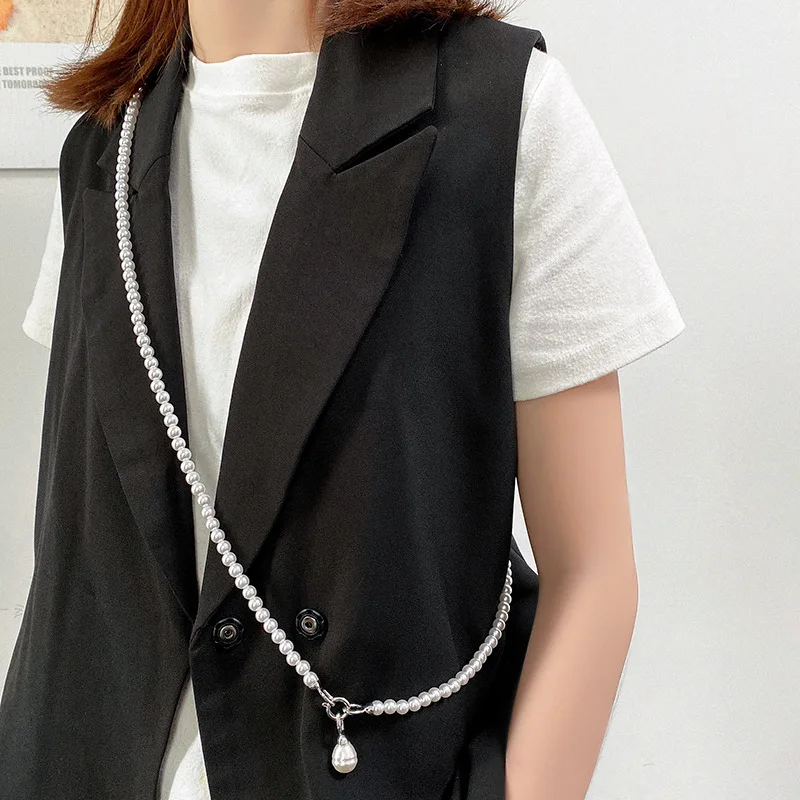2024 New Trendy Pearls Long Necklace For Women Statement Personality Chains Big Pendant Collares Jewelry Accessory Wholesale