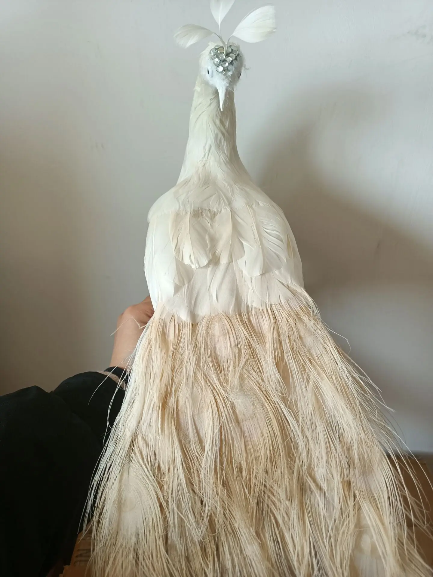 white beautiful simulation foam and feather peacock model gift about 50cm a0019