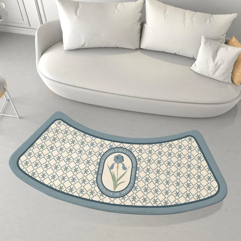 Non-Slip Absorbent Floor Rug, Arc-Shaped Bath Mats, Quick-Drying Bathroom Mat, Shower Room Plush Door Step Foot Pad