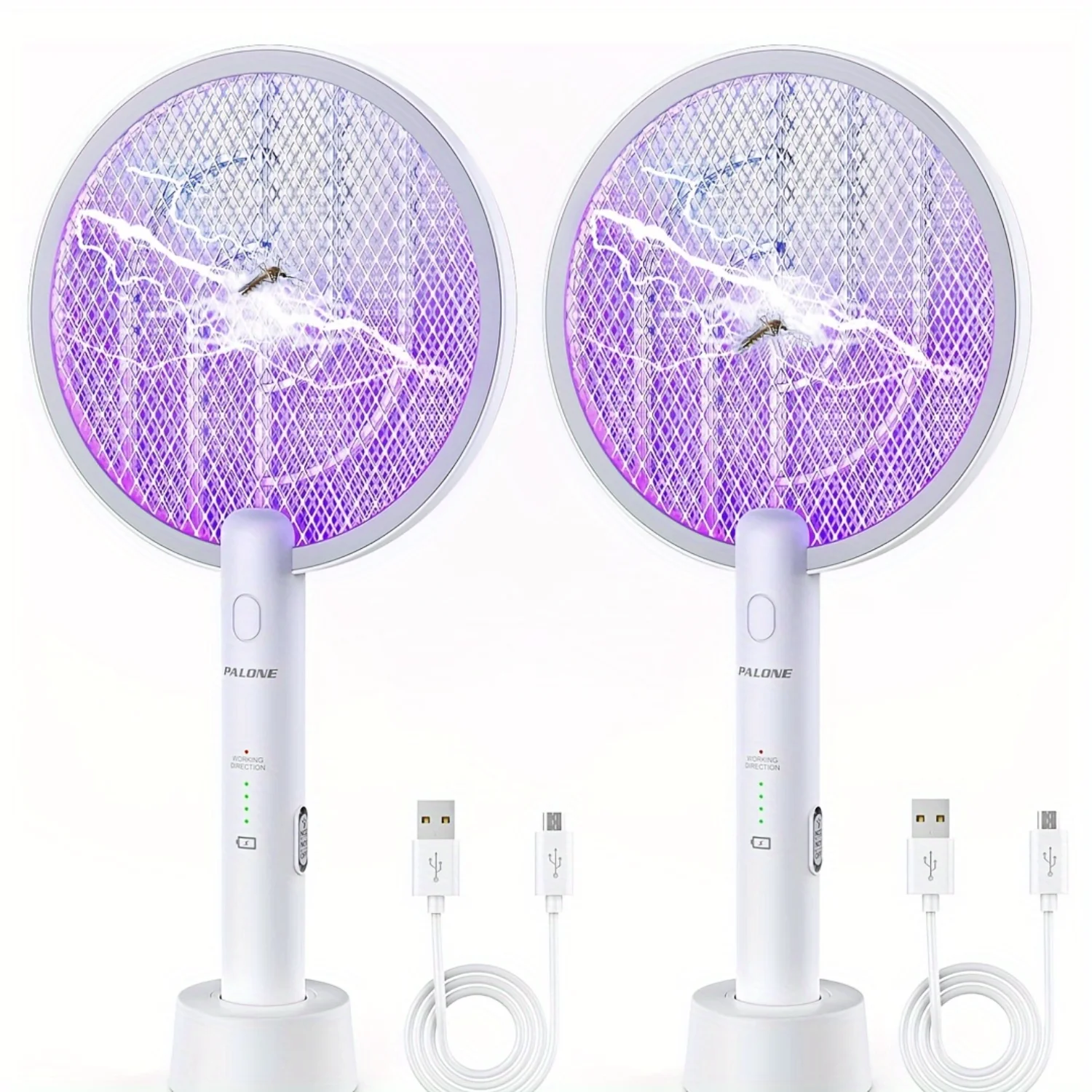 

2pcs Long-lasting Battery Life Indoor and Outdoor Three-layer Mesh Separation Mosquito and Ant Swatters for Garden, Courtyard, K