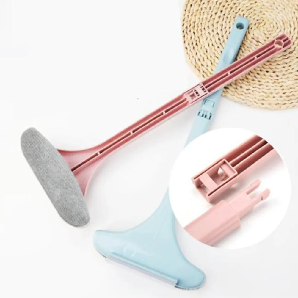 Pink Double-Sided Window Cleaning Tool Squeegee Brush for Bathroom Mirrors Windows Soapy Shower Doors Tiled Surfaces Car