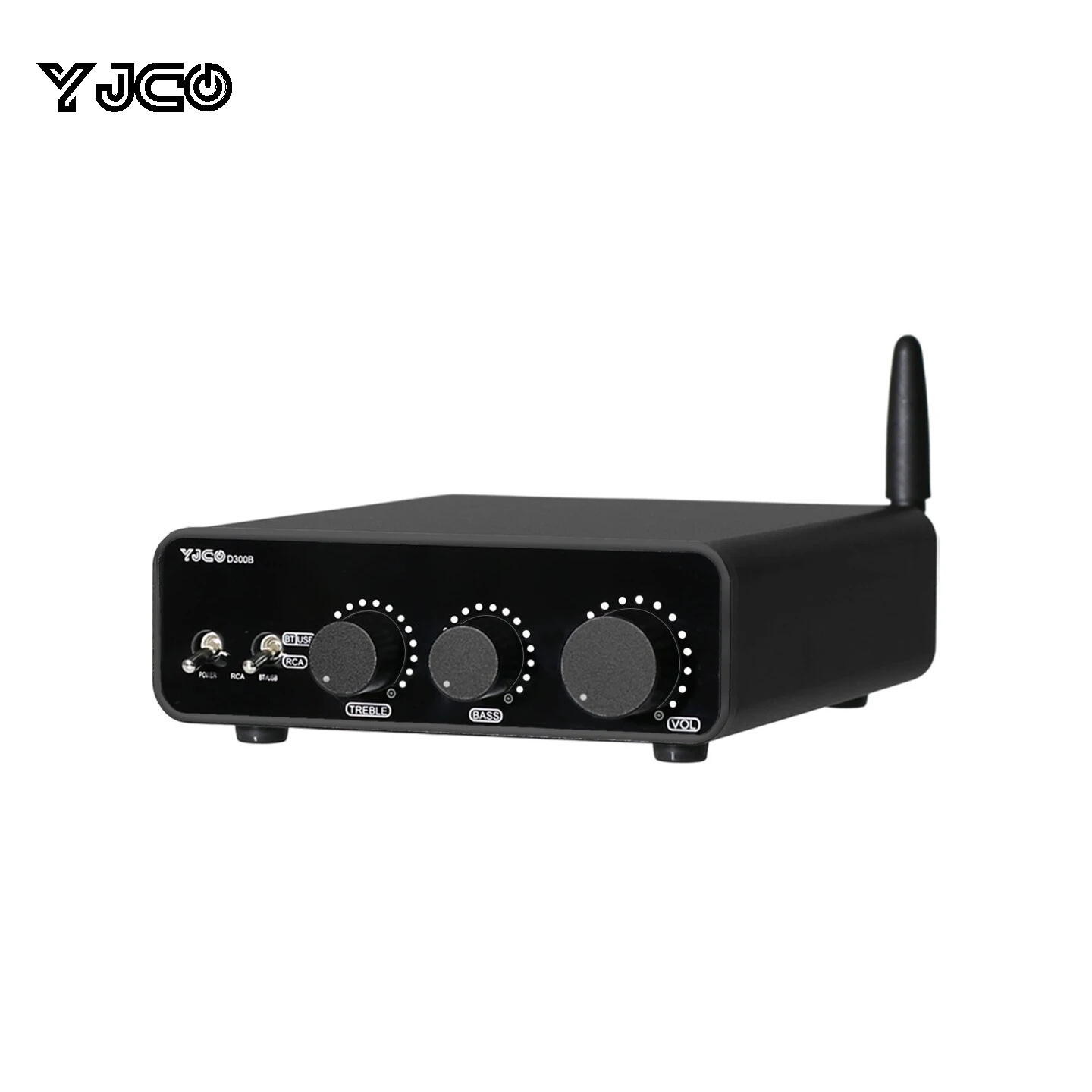 

YJCO Dual-Channel Bluetooth Power Amplifier 300W*2 Stereo Digital with Volume Adjustment Decoding Chip PCM5102 for Home Audio