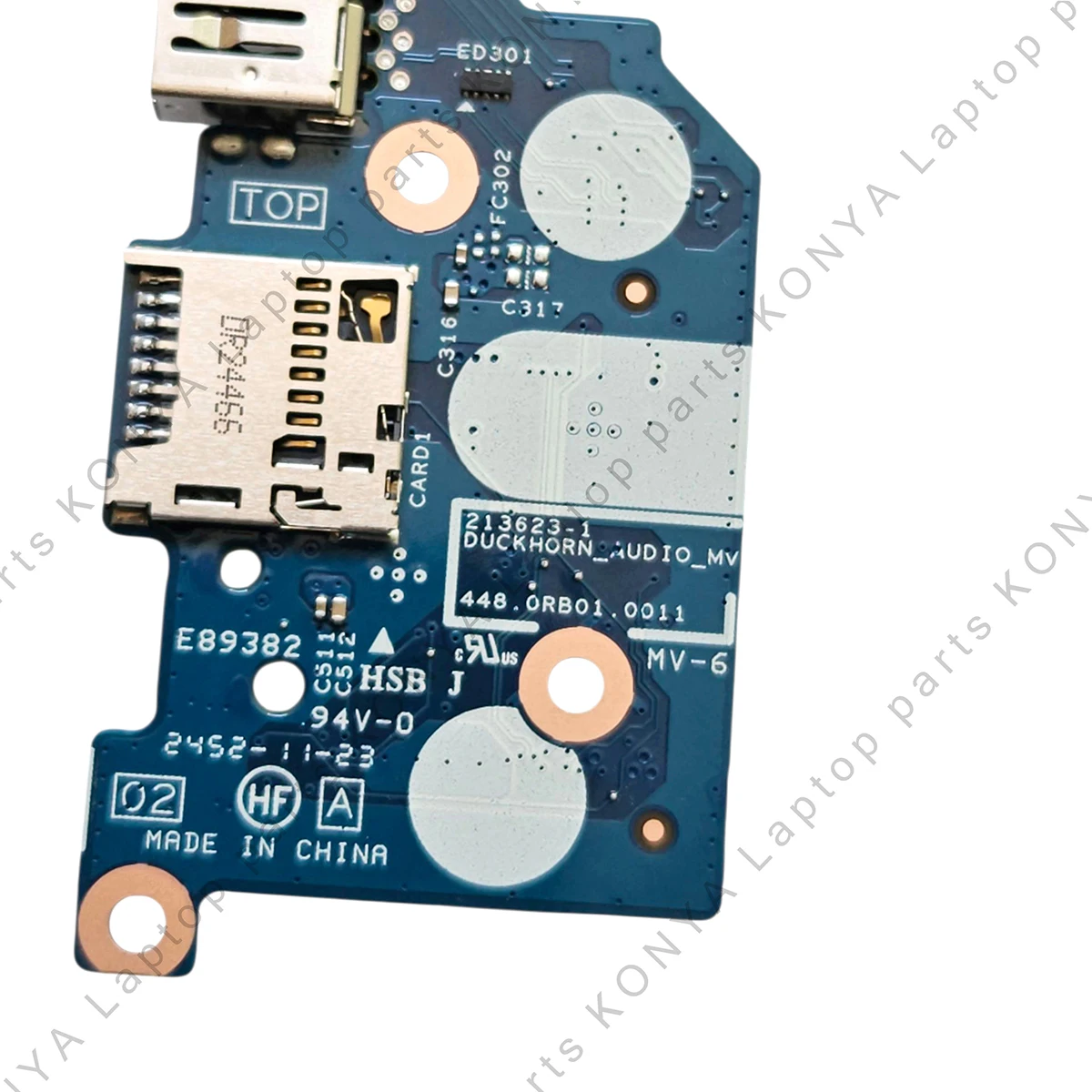 New Original For HP Pavilion 14-EH TPN-W154 Series Laptop USB Interface/Audio Ports IO Circuit Board Assembly 448.0RB01.0011 view 3