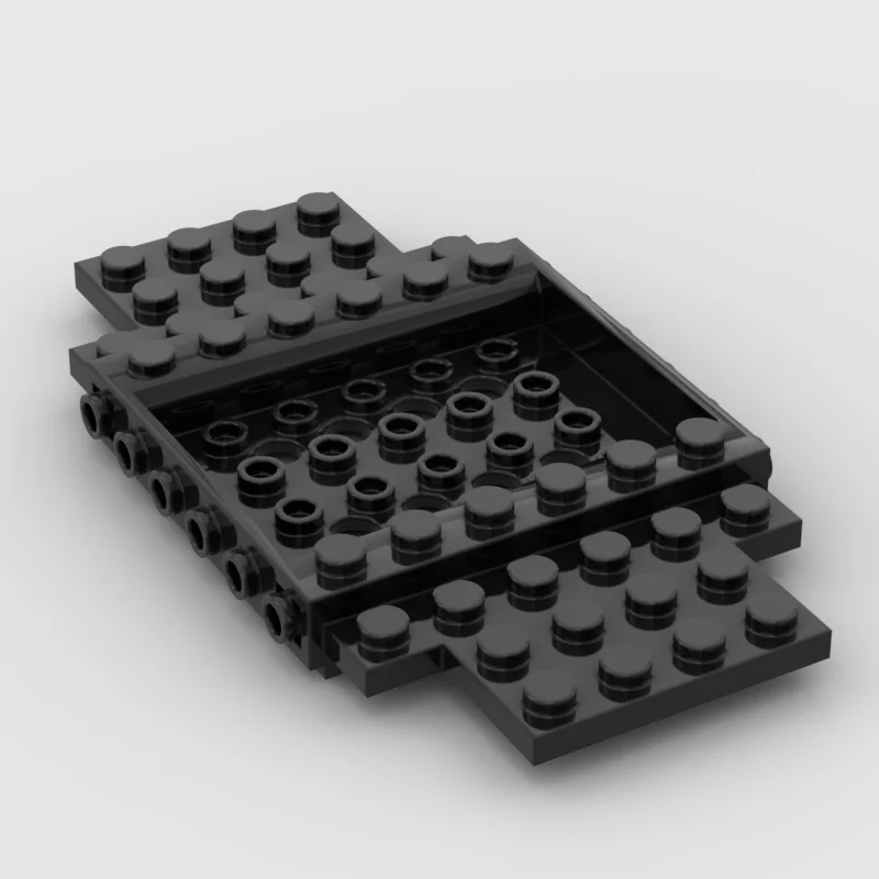 Small Particle Building Block Toy Accessories MOC 65634 Vehicle Base 6x12x1 with Holes, 5x4 Recessed Center, 6 Studs on Sides