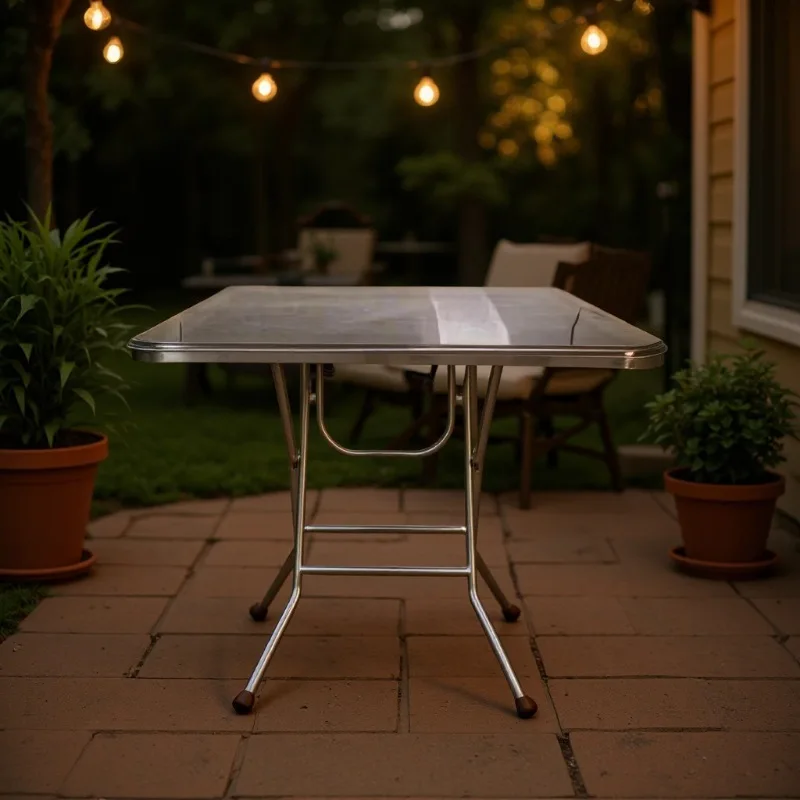 Stainless steel folding table Kitchen workbench Outdoor portable travel stall Operating table BBQ table Foldable