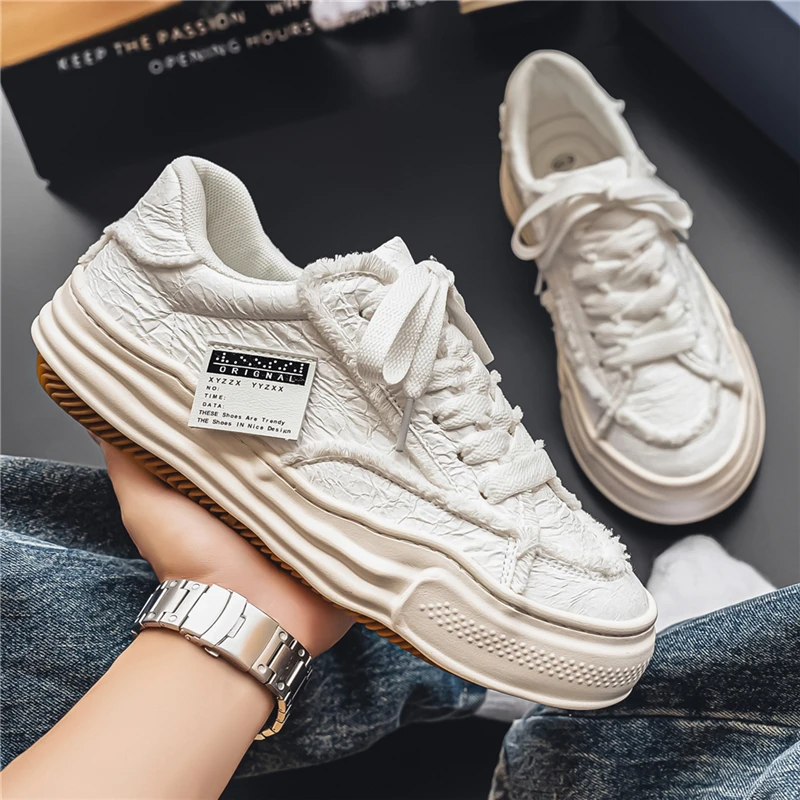 Thick Sole Outsole Mens Shoes 2026 Autumn New Man Casual Shoe Fashion Comfortable Wear-resistant Sports Men's Sneakers Footwear