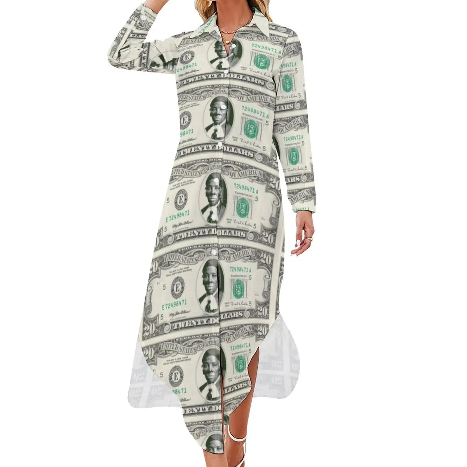 harriet tubman dollar Long Sleeved Shirt Dress long dress women summer elegant guest wedding dress Woman dresses