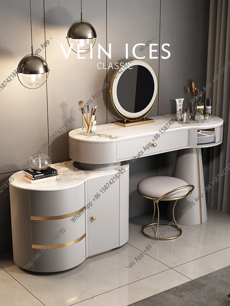 

Mn Retractable Light Luxury Dresser Bedside Table Integrated High-end Chest Cabinet Makeup Table Bedroom Simple