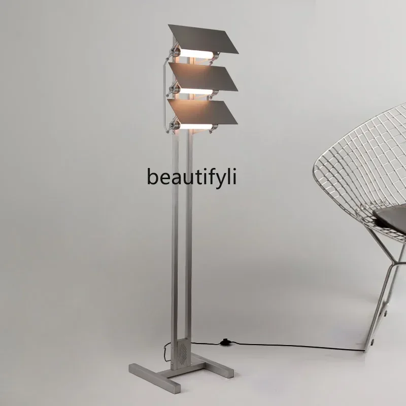 NQ52 Great discounts Designer mechanical louvers folding light and shadow stainless steel  installation floor lamp  decorative i
