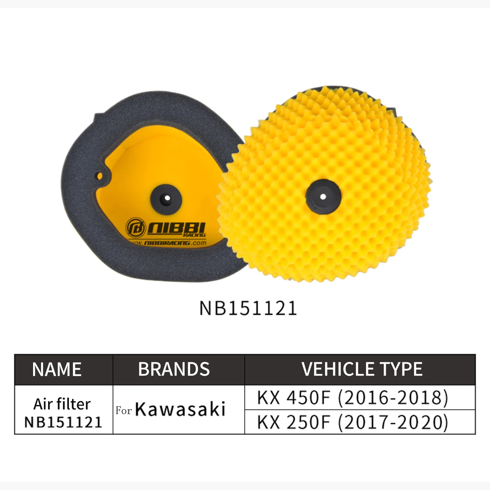 NIBBI Motorrad-Schaumluftfilter für Suzuki RMZ 450 Honda CRF 250 Kawasaki KX 250/450 F 2016-2022 Dirt Bike Luftreiniger – Detail 6