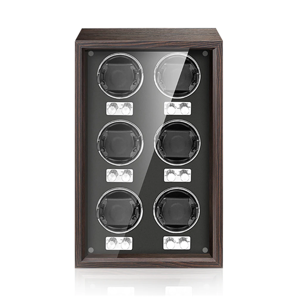 Luxury Automatic Watch Winder High-End 6 Slot Automatic Wood Watches Box with Mabuchi Mute Motor Watch Cabinet Clock Storage Box