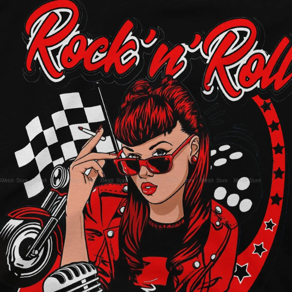 Rockabilly Pin Up Girl Vintage Rock and Roll Music Special TShirt Rockabilly Rock and Roll Casual T Shirt Summer Stuff For