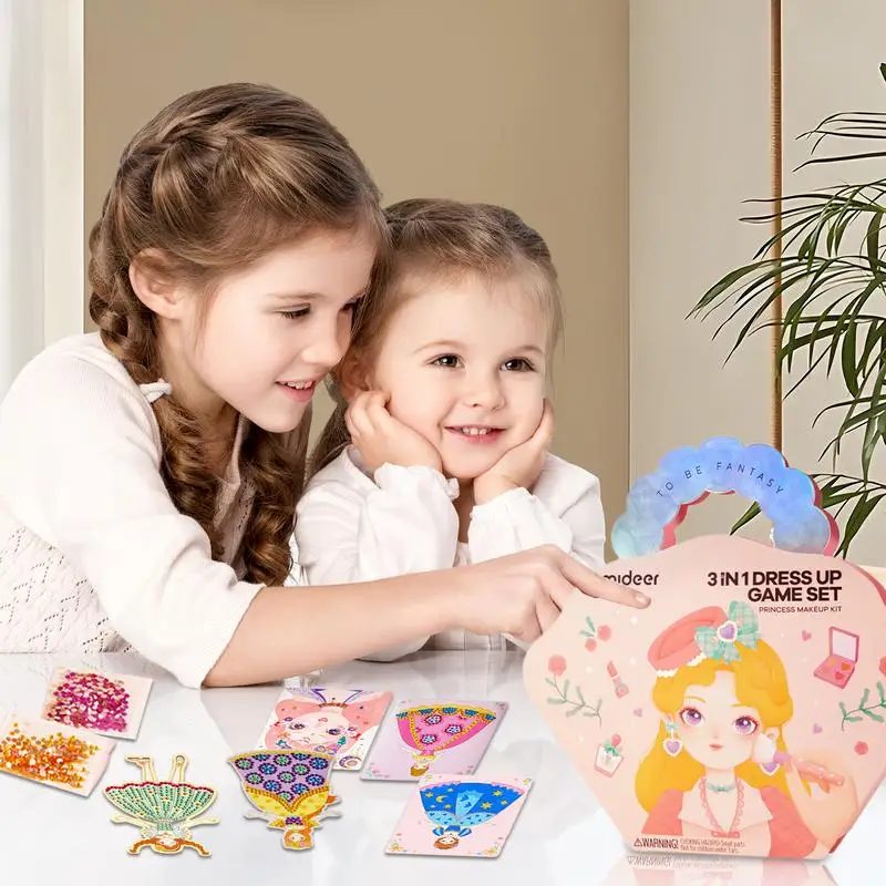 KidsPaper Craft Kits Girls Sticker Makeup Game Kit Paper Makeup Girls Toy Kit Sticker Activity Book For Boys Girls Kid