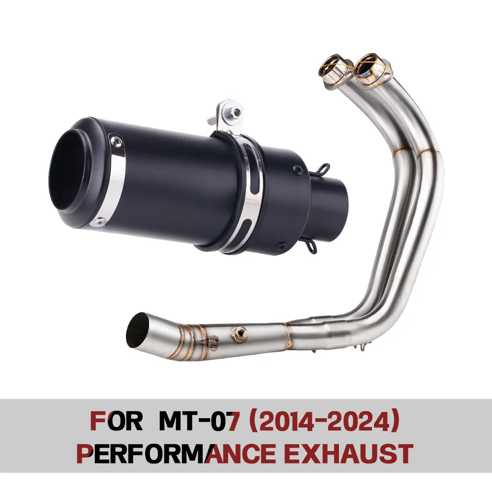 MT-07 Slip on Exhaust System for MT07 2014-2024 Front And Rear Section DB Killer Compatible with MT07 2014-2024