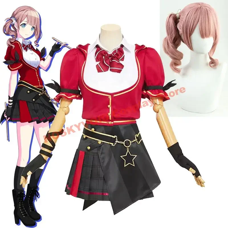 Leo/need Mochizuki Honami Cosplay Costume Virtual Band Drummer Hnm Wigs Headwear Miku;Colorful Stage! PRSK Honami Stage Costumes