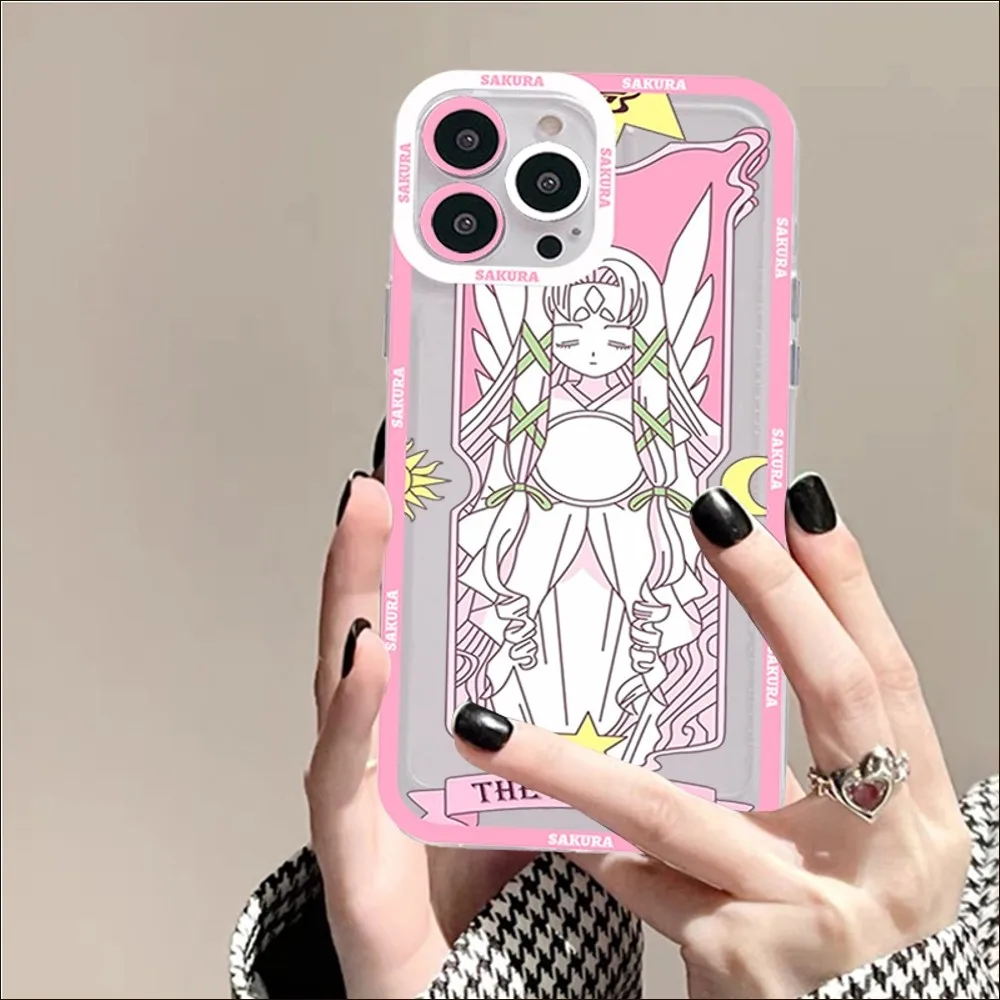 Anime Sakura Phone Case For iPhone 13 14 Pro Max XS XR 12 11 Pro 13 Mini Soft Clear Back Cover