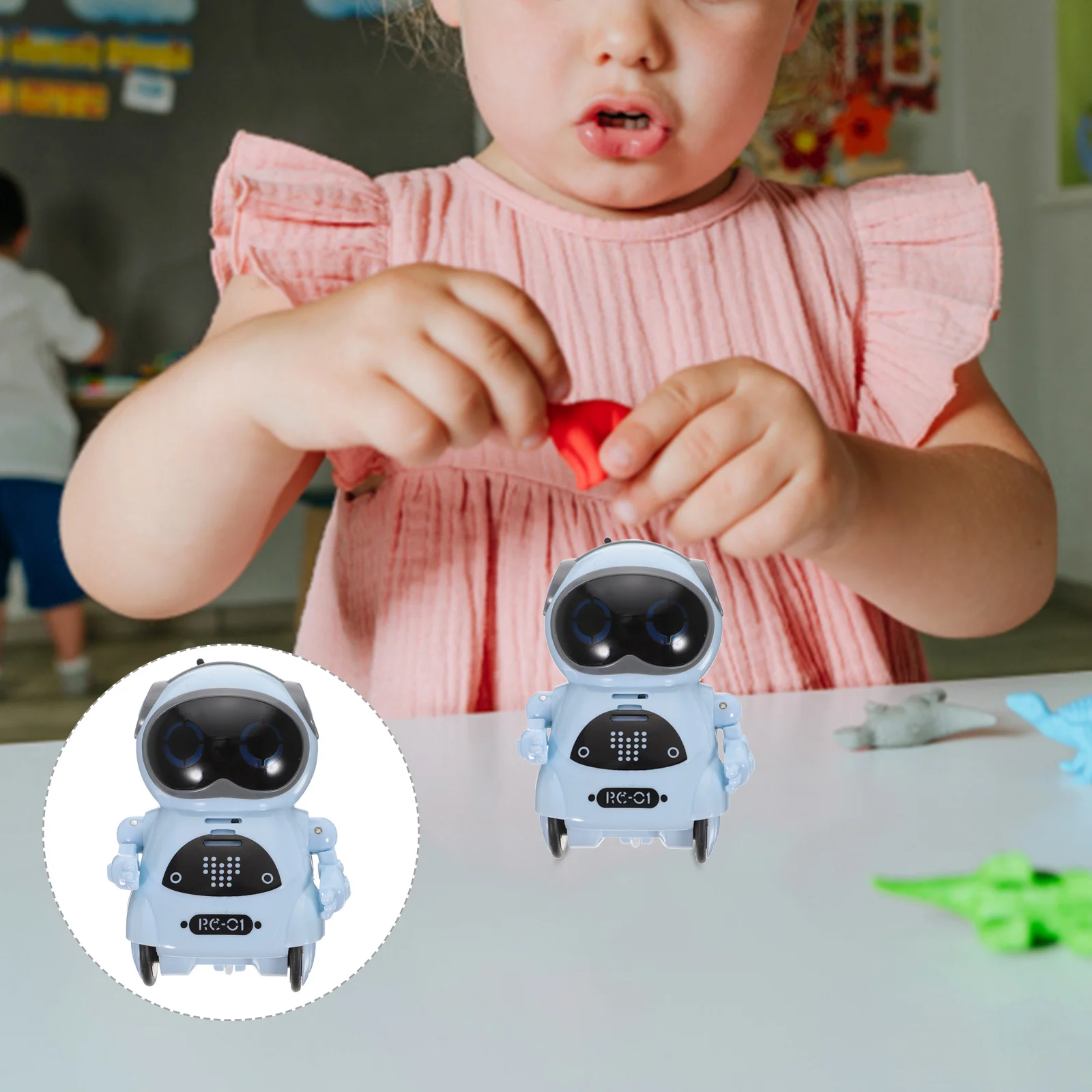 Mini Voice Smart Robot For -Blue, Rc Sound Control Walking Dancing Led Interactive Toy, Educational