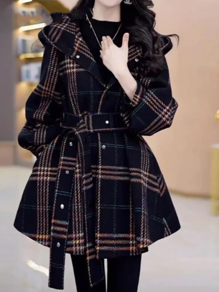 

New Women Autumn Winter Warm Coat Commuting style Jacket Korean Design Vintage style Double Breasted Loose Leisure Outerwear2025