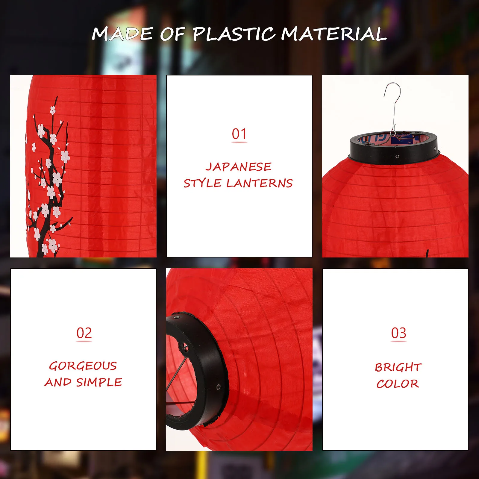 

Waterproof Outdoor Japanese Style Plum Blossom Lantern Restaurant Home Hanging Decorative Party Festival Traditional Simple Iron