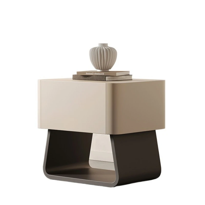 

Solid wood creative bedside table cream minimalist, bedroom multi-functional locker