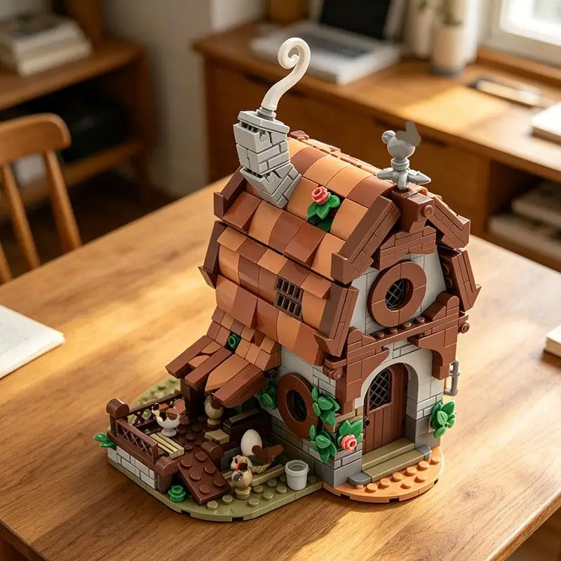 

Medieval Farm Chicken Coop MOC Country Hut Small Particle Assembly Building Block Model Toy Ornament Gift 518pcs
