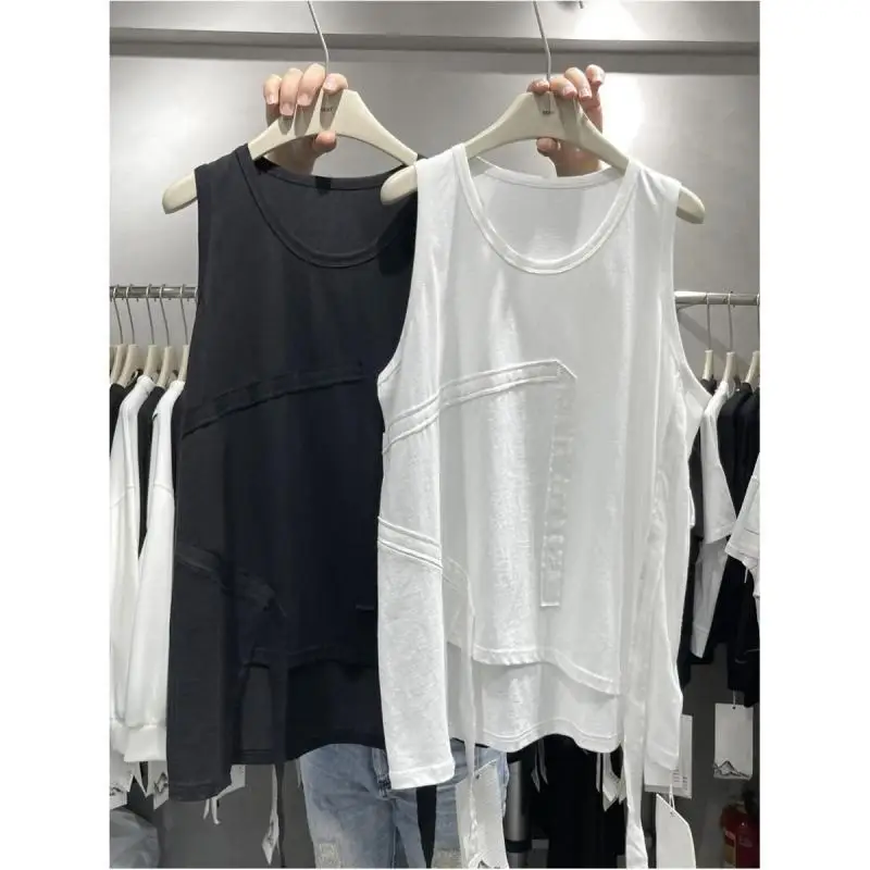 

Летние молодежные однотонные свободные повседневные топы в винтажном стиле, модная женская одежда больших размеров, трендовые топы и футболки с асимметричным пэчворком