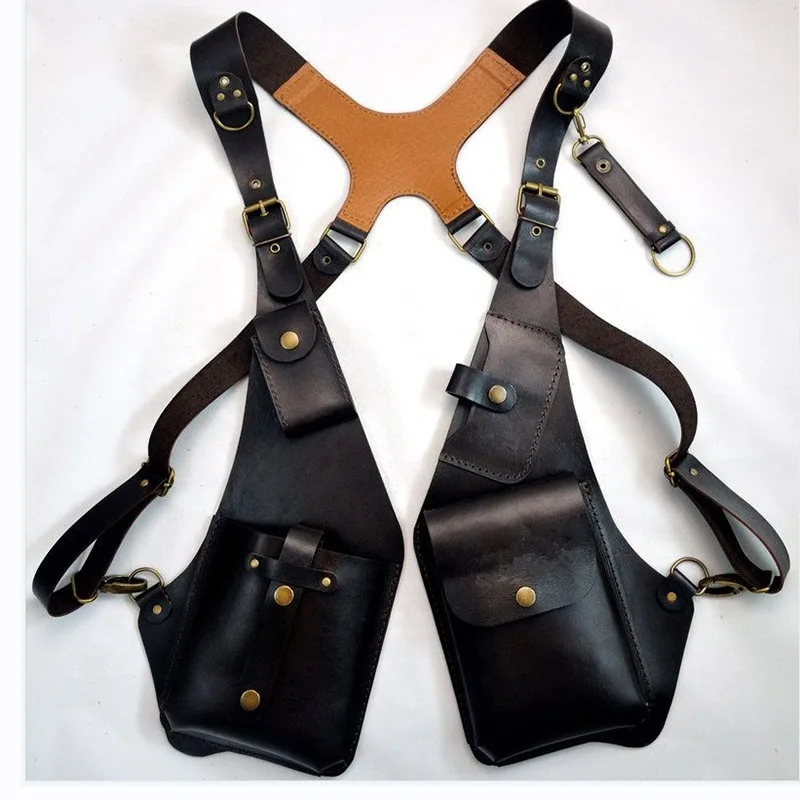 Medieval PU Leather Harness Holster Bag Hidden Anti-theft Wallet Motorcycle Style Phone Pouch Adult Halloween Cosplay Costume