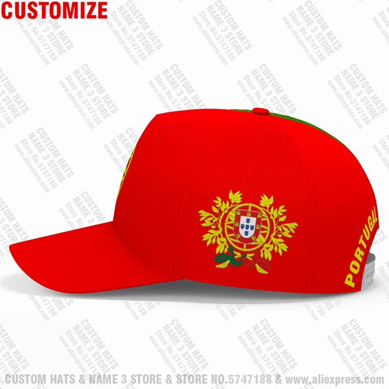 Portugal men youth free custom name number prt boy hat nation flag pt republic portuguese country college casual baseball cap