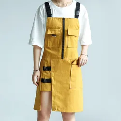 Stylish Denim Apron for Cafe and Restaurant Staff - Unisex Workwear for Baristas, Hairstylists, and Waiters/Waitresses