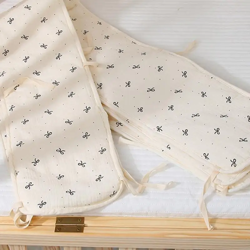Housse berceau en coton épais, 4 pièces, protecteurs berceau, attaches en tissu réglables