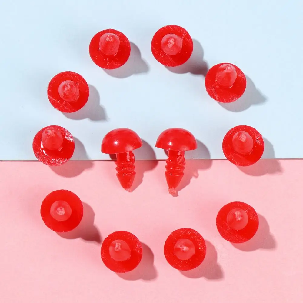 20 sztuk/worek czerwony nos bezpieczeństwa dla DIY do lalek miś zabawka rzemiosła plastikowa zabawka okrągłe oczy zwierząt nosy rękodzieło akcesoria lalek