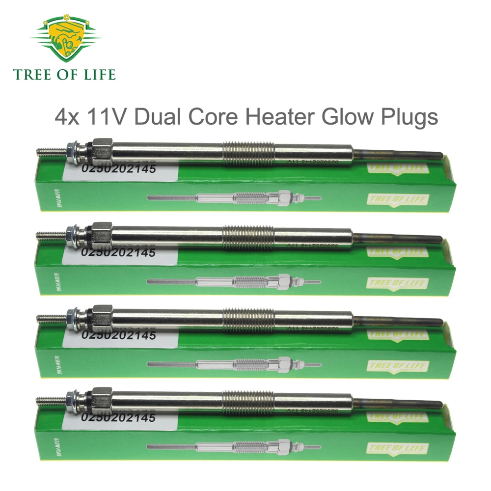 4x 11V New Dual Core Heater Glow Plugs 19850-0W010 For TOYOTA IQ URBAN CRUISER VERSO S YARIS 1.4 D-4D 198500W010 19850 0W010