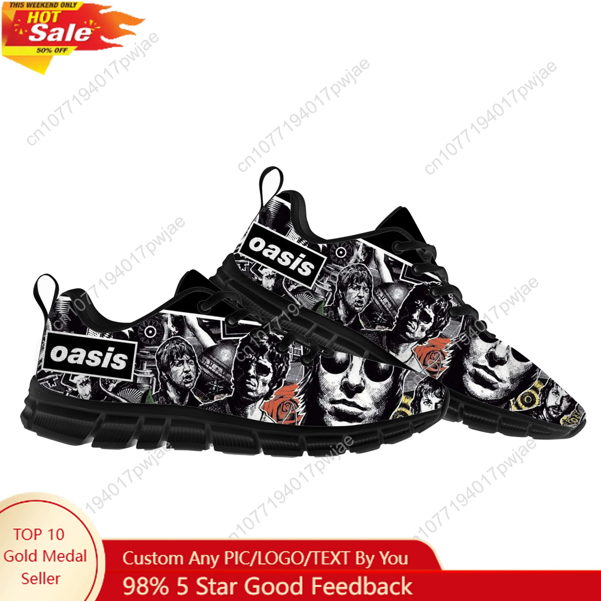 

Oasis Rock Band Flats Sports Shoes Mens Womens Running Sneakers Fashion Casual Hiking Sneaker Custom Built Shoes