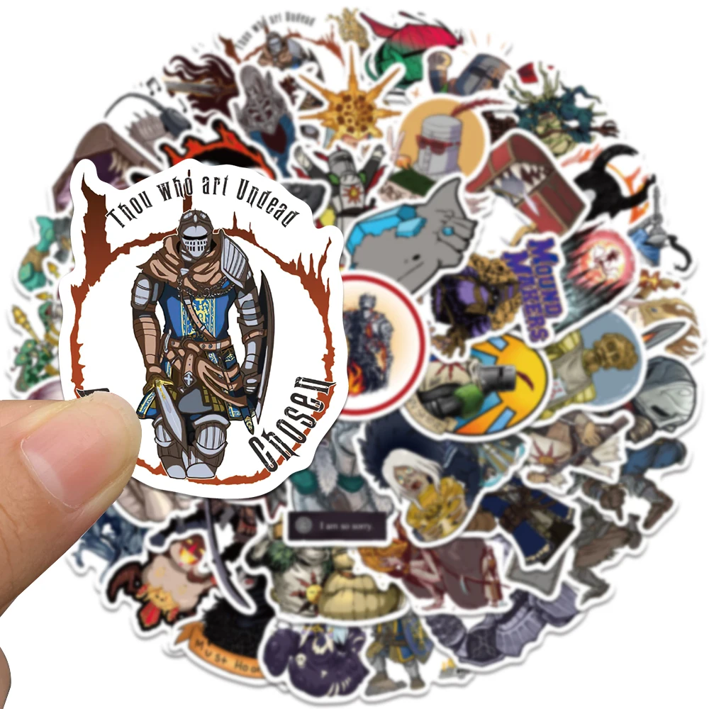 50pcs Cartoon Dark Soul Sticker Dark Style Cool Decal For Phone Luggage Scrapbook Guitar Skateboard Laptop Decoration Sticker